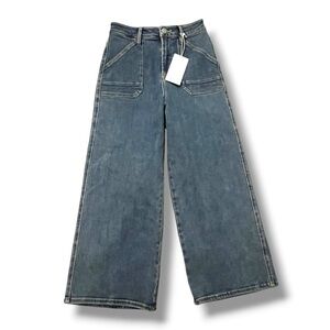 NEW Dear John Jeans Audrey Wide Leg Cropped Size 0/25 Stretch Denim Retro